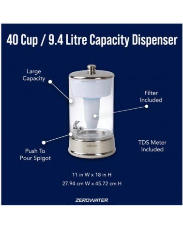 ZEROWATER 40 CUP / 9.5L GLASS DISPENSER, PRICE: 180.000001, CODE: ZBD-040-1 | 005